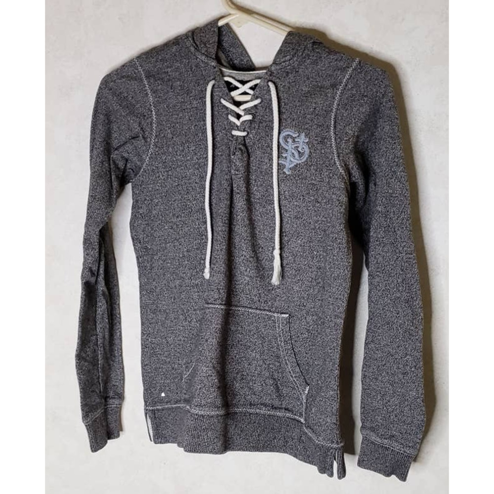 St Paul Saints Small Gray Womans Hooded Pull Over Sweatshirt